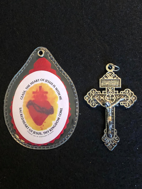 Sacred Heart Badge and Pardon Crucifix